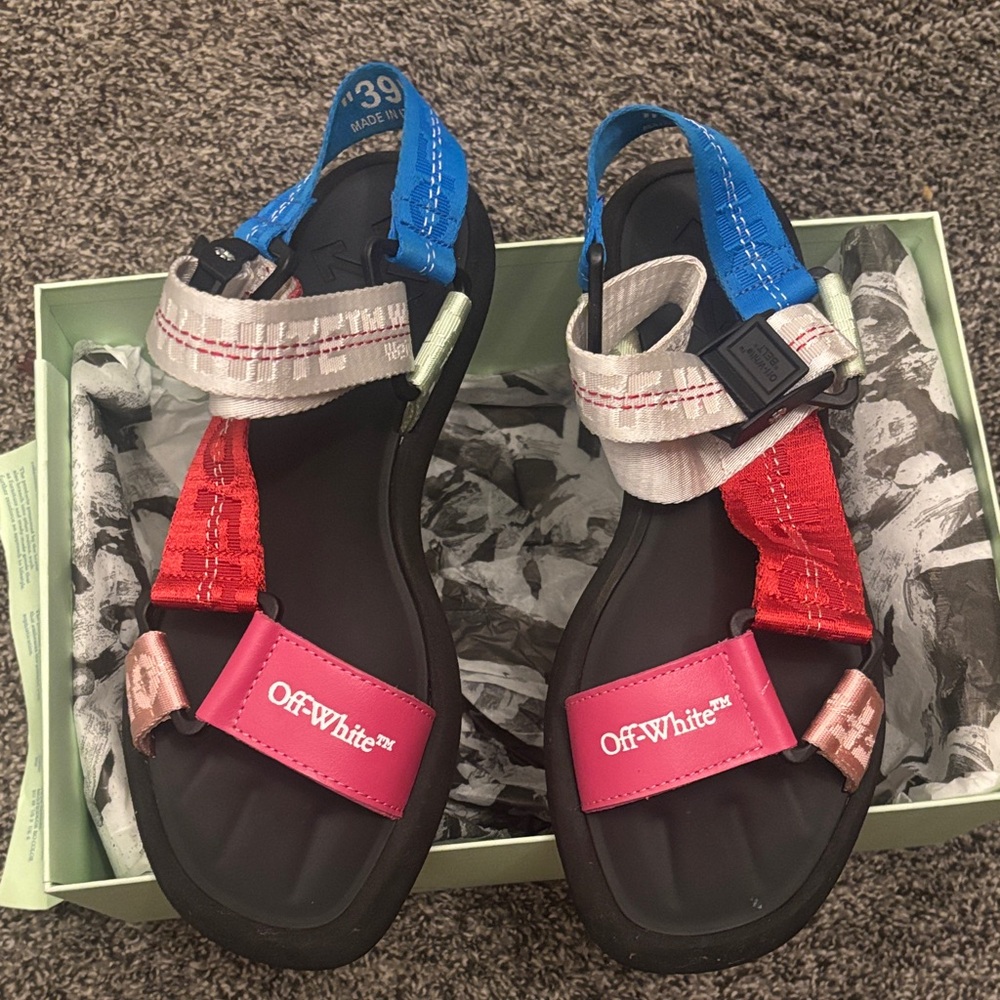 Off-White Multicolor Strap Sandals